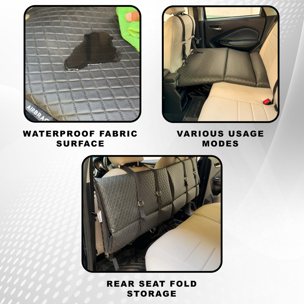 AIRBRACE Fabric Foldable Car Bed With Wooden Base (Non-Inflatable Type)